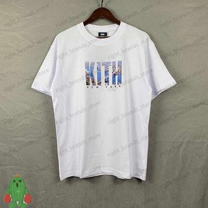 Herrst-shirts Kith T Shirts New York Landmark Store Limited Short Sleeve Men's Women's Overdimensionerade T-shirt T230707