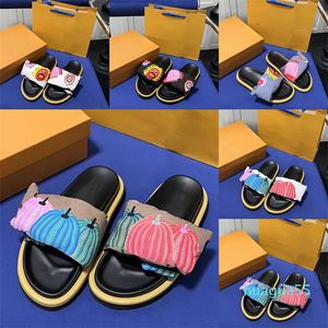 Дизайнерские тапочки мужские и женские сандалии солнце и тыквенный припечаток роскошные толстые туфли шелковые ткани пара желе пляжные тапочки