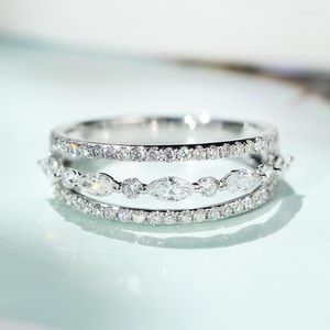 Hochzeit Ringe Luxus Silber Farbe Für Frauen Kristall Marquise Zirkonia Ring Engagement Cocktail Party Geschenke Weibliche Schmuck