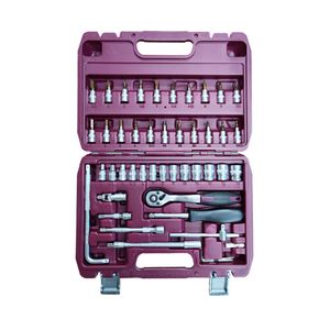 46 Pieces 1/4 inch Drive Socket Ratchet Wrench Set, with Bit Socket Set Metric and Extension Bar for Auto Repairing and Household, with Storage Case HM-4698