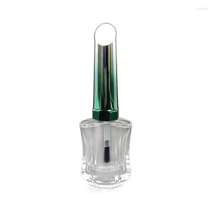 Garrafas de armazenamento 12ml vazias transparentes garrafa de esmalte para unhas pincel portátil arte recipiente vidro óleo