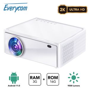 Smart Projectors Everycom E700 2560x1440p 2K Projector 4K Android 11 Smart TV для Home Led Beam Project с 316G 2.45G Wi -Fi Home Cinema 230706