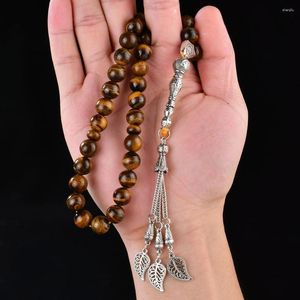 ストランド ネックレス イスラム教徒 ブレスレット イエロー タイガー アイ ジュエリー 祈る 33 イスラム数珠 Tasbih ロザリオ Tesbih