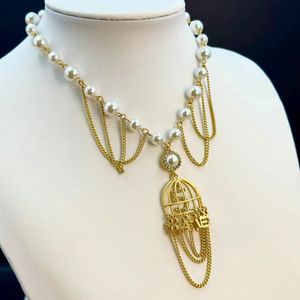 チャームパールチャンネルネックレスデザイナージュエリーSAILORMOONブランドC-letter Necklace Choker Chain Fashion LS Jewelry Women Wedding Jewelry Love 63