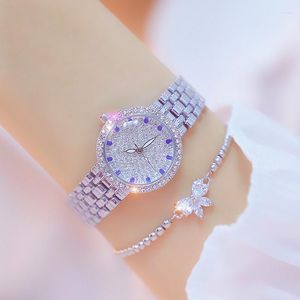 Armbanduhren Silber Armbanduhr für Frauen Strass Uhr Kleines Zifferblatt Mode Lässig Damen Kleid Montre Femme