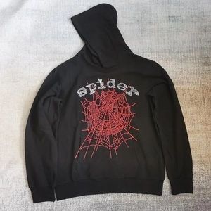 Röd rosa 555 hoodie designer hoodies mens kvinnor unga thug skum brev tröja byxor kostym IA12