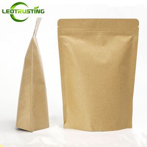 Geschenkpapier 100 Stück dicke, wiederverschließbare Kraftpapier-Zip-Lock-Verpackungsbeutel, Standfolie im Inneren, Kaffeemehl, Snack, Geschenkmarke, bedruckte Beutel 230706