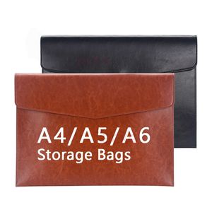 Filing Supplies A4 A5 A6 Leather File Folder Data Package Document Bag Fashion Briefcase Contract Bill School Office SuppliesHCKG 230706