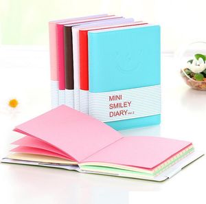 Leather paper Notepad Candy Colors writing Notebook Smiling Face Expression Notebooks Mini travel journal Diary Students gift