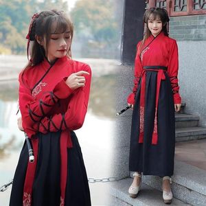 Men Women Chinese Traditional Hanfu Embroidery Festival Stage Performance Folk Dance Clothes Tang Dynasty Ancient Costumes Ethnic 248H