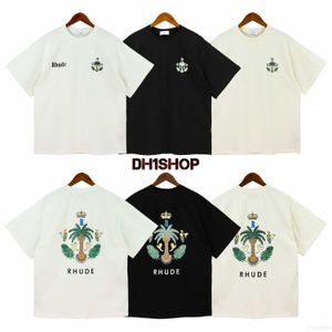 Rhude Herr T-shirts Topphantverk Sommar Modedesigner T-shirts Street Casual Kortärmad Strandstil T-shirts Bomullstryck Rhude Skjorta Us S-xl D3sg