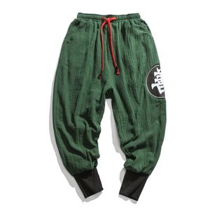 Skjortor nyaste män casual sweatpants kinesisk stil mode harem byxor bomull linne solid jogger mens byxor abz122