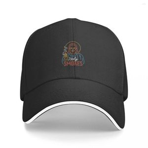 Top kapakları İsa kutsal sigara içiyor komik havalı Hıristiyan sigara içen mizah avcısı pullovercap beyzbol şapkası parti şapkaları damla şapka erkek kadınlar