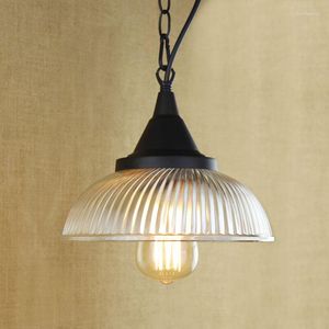 Kolye lambalar IWHD Cam Demir Lamparas Vintage Lamba LED Işık Stili Çatı Strof