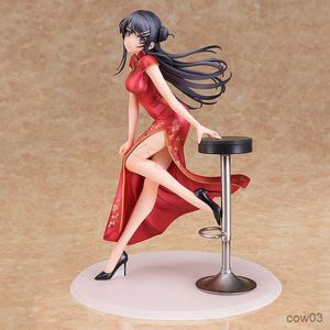 Aktionsspielfiguren Rascal Does Dream of Bunny Girl Senpai Sakurajima Mai Chinese Dress Action Figure WING Anime Figure Model Toys Doll Gift R230707