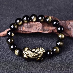 Strand Natural Crystal Obsidian PI Xiu Bracelet Buddha Bead Men And Women Hand Ornaments Manufacturers Wholesale Blessing