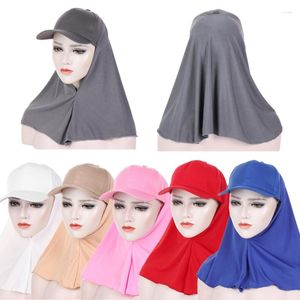 Ethnic Clothing 2023 Women's Muslim Instant Hijab Head Scarf Cover Turban Hats Arab Fashion Baseball Cap Al-Amira 1PCS Headwear