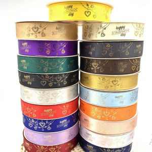 Packaging Paper 25 Yards/Roll Love Satin Ribbons Crafts Bow Handmade Gift Wrapping Wedding Decorative Ribbon DIY Apparel Sewing Supplies 230707