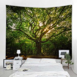 Arazzi Natura Paesaggio Grande Albero Arazzo Appeso a parete Spiaggia Tappeto da picnic Tenda Cuscino per dormire Decorazioni per la casa Copriletto Copriletto