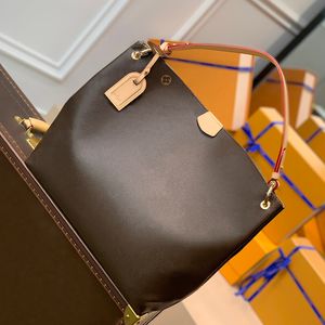 Designer graciösa tygväskor lyxiga hobo väskor 1: 1 kvalitet äkta läder handväskor 41 cm med låda ml217