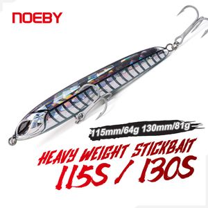 Betar lockar Noeby nedsänkt tung bete 115mm 64G 130mm 81G blyertskonstnär Ocean Fishing Bait Hårt bete som används för havsfiskebete 230706