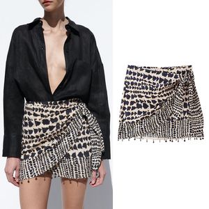 Skirts Women Skirt Cascading Decoration Short Fashion Beaded Casual Ladies Chic Dress Clothes