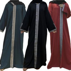 Etniska kläder Dubai Muslimsk Kvinnor Lång Klänning Maxi Robe Bön Huva Abaya Sidoslits Ramadan Islamisk Eid Klänning Mellanöstern Arab Kaftan