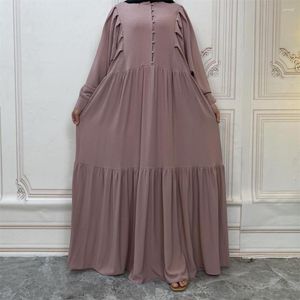 エスニック服シフォンアバヤドバイトルコイスラム教徒ファッションヒジャブドレスイスラムボタンアフリカドレス女性のためのカフタン Vestidos デ Mujer