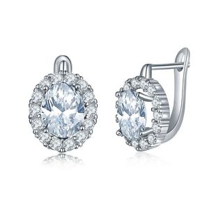 Prong AAA Quality Retro Crystal Vintage Earring Huggie Zircon Party For Women Girls White Gold Plated Iced Out Cz Cubic Zirconia Piercing Earrings Wholesale
