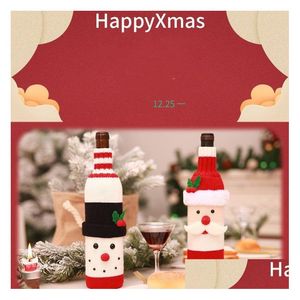 Christmas Decorations Red Wine Bottle Er Santa Claus Bag Party Home Table Decor Decorationt2I5584 Drop Delivery Garden Festive Suppli Dhkfz