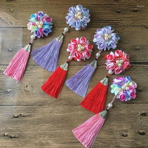 Accessori per capelli Molti stili Forcine per fiori per ragazze Opera tradizionale con nappa Fermacapelli Copricapo Perni Ornamenti per bambini