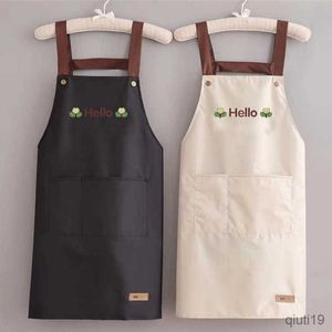 Kitchen Apron Kitchen Apron Sleeveless Waterproof Hand-wiping Cooking Baking Home Chef Aprons With Pockets Waiter Design Custom R230707