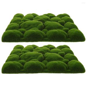 Decorative Flowers House Plants Faux Foam Flocking Simulation Moss Green Background Wall