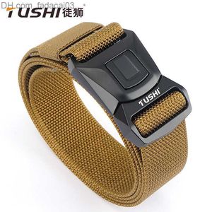 Belts TUSHI 2021 Hot Selling Men's Belt Nylon Woven Multifunctional Outdoor Tactical Belt Metal Quick Release Buckle Men's Headwear Z230707