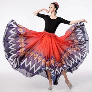 Sahne Giyim Çin Halk Dansı Klasik Flamenko Sanatçı Elbiseler Kadınlar Performans Dans Etekleri 720 Derece Kostümler