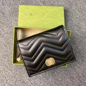 famous Genuine Leather card holders clamshell Wallet men Women fashion small Coin purse holder luxurys designer Interior Slot purses Clutch Key Metal logo handbags