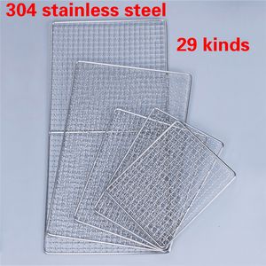 BBQ Tools Accessories 304 Stainless Steel bbq net grill nonstick Mat Grid rectangular Grill barbecue mesh toolsB 230706