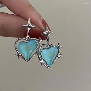 Серьги jwer sweet cool style сливочная синяя любовь Star Женщины мода Lava Drops нерегулярная геометрическая серьговая вечеринка