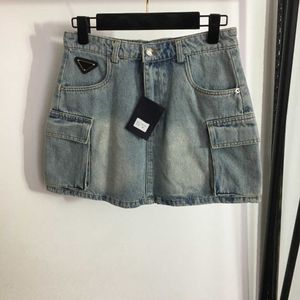 roupas de grife vestidos jeans femininos de alta qualidade Vestido sexy para meninas Tamanho S-L Bolso lateral decoração Saia jeans #Produto múltiplo