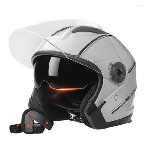 Motorcycle Helmets Dual Visor Men Women Electric Vehicle Motorbike Vintage Protected Motor Safety For Adult