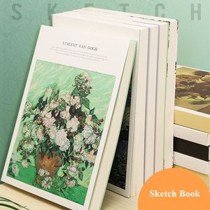 Notepads 120 Sheets Thicken Beige Paper Sketch Book Student Art Painting Drawing Watercolor Graffiti Sketchbook School Stationery p230706