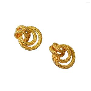 Stud Earrings WKT-E717 Europe And The United States A Small Medieval Twist Braided Brass Gilded Atmosphere Exaggerated 925