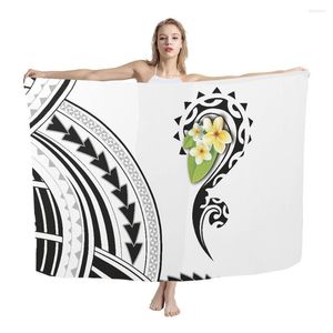 Schals Polynesian Tonga Tribal Tongan Totem Tattoo Print Damen Strand Elegant Lavalava Sarong Floral Badeanzug Cover Reise Wickelrock