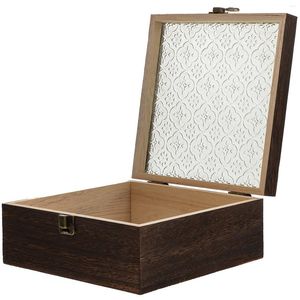 Schmuck Beutel Glas Lagerung Holz Box Organizer Fall Schloss Uhr Ring Mädchen Retro Schmuckstück Braut Container Deckel