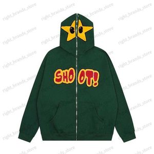 Herren Hoodies Sweatshirts 2022 New American Style Retro Y2K Star Gedruckte Buchstaben Plus Fleece Kapuzenpullover Herren und Damen Lose Lässige All-Match-Jacke T230707