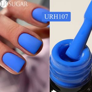 Lakier do paznokci UR SUGAR matowy Klein niebieski żelowy lakier do paznokci 7ml szklana butelka jesienno-zimowa głęboki kolor Semi Permanent usuwanie żelu UV LED Manicure 230706