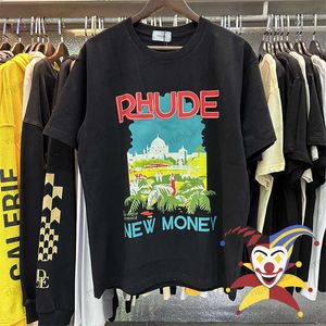 T-shirt da uomo T-shirt Rhude Castle Coconut Tree Donna Uomo T-shirt oversize di alta qualità Top Tees T230707