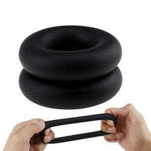 Giocattoli per adulti Grande anello del pene in silicone Blocco Anelli di ritardo dello sperma per uomini Eiaculazione gay Sesso morbido Masturbatore maschile Cazzo 230706