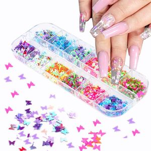 Nail Art Decorations Sequins Paillette Mixed Butterfly Mermaid Glitter Flakes 3D Sparkly Polish Manicure Nails Drop Delivery Health Dhtvl