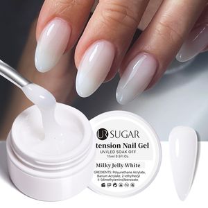 Lakier do paznokci UR SUGAR Mleczny Biały Wyczyść Różowy Kolor 15 ml Jelly Rozszerzenie Paznokci Żel Polski Soak Off Żel UV LED Lakier Manicure Porady Narzędzia 230706